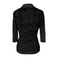 thumbnail image 4 of Women Shirts Women'S Lace Long Sleeve Single Button Floral Mesh Lapel Neck Open Front Elegant Jacket,Black Women Shirts S, 4 of 8