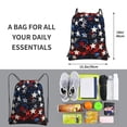 thumbnail image 2 of Honeii Red Blue White Stars Print Drawstring Backpack,String Bag,Sackpack Cinch Water Resistant Nylon for Gym Shopping Sport Yoga, 2 of 6