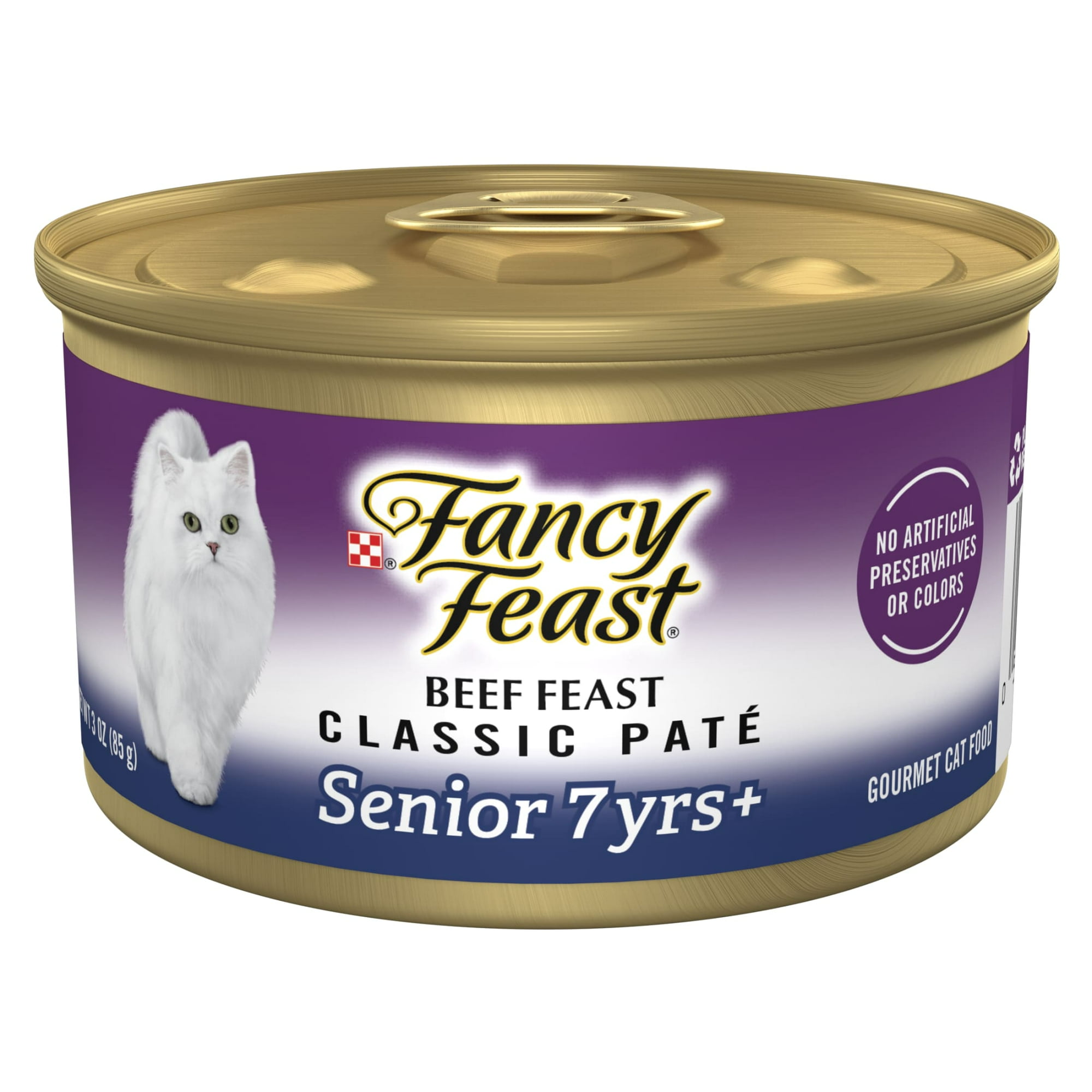 Purina Fancy Feast Senior Classic Pate Kitten Food, Wet Cat Food, Beef Feast, 3 oz Cans, 24 Pack