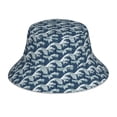 thumbnail image 3 of Daiia A Japanese Great Wave Pattern Bucket Hat - Trendy Cotton Sun Hat for Beach, Golf, Fishing - Fun Outdoor Vacation Boonie for Men and Women, 3 of 9