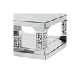 thumbnail image 3 of Wood and Mirror Coffee Table with One Shelf Clear and Black, 3 of 4