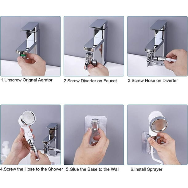 Tête de douche à main ajustable 10 modes Tête de douche haute pression  Accessoire de salle de bain Pour baignoire Nettoyage des animaux de  compagnie