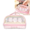 thumbnail image 4 of Bolsa De Cosméticos ANGGREK Estuche Impermeable Kawaii Color Rosa Multiusos, 4 of 8