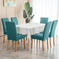 thumbnail image 4 of Muebles Sillas de cocina - Sillas de comedor tapizadas oscuras - 8PCS - Funda impermeable para silla - Negro + Azul, 4 of 4
