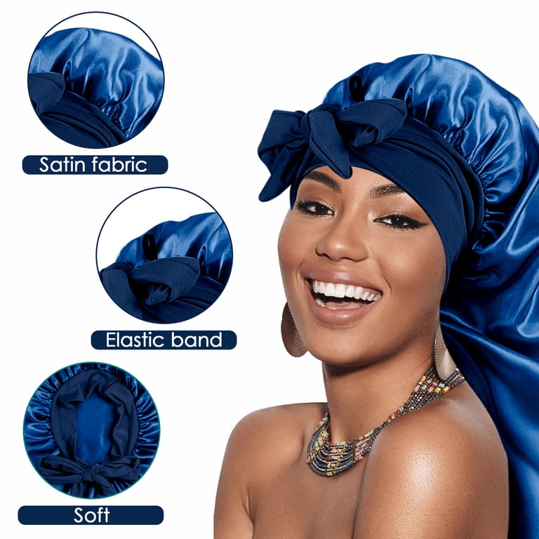 DODAMOUR Extra Long Satin Bonnet for Women, Adjustable Braid  display picture 1
