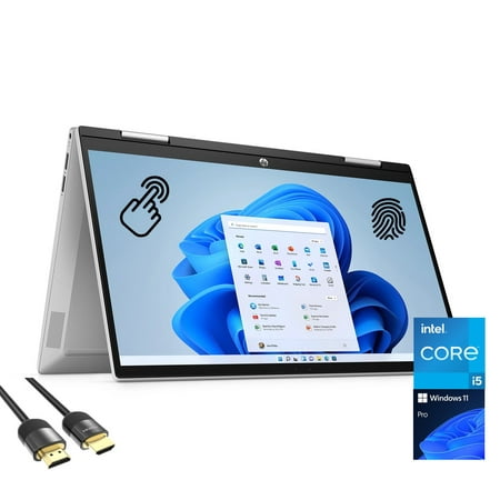 HP Pavilion X360 2-in-1 Touch Laptop for Business & Student, 14" FHD IPS, 12th Gen Intel 10-Core i5-1235U, 32GB RAM, 1TB PCIe SSD, FP Reader, WiFi 6, Webcam, USB-C, HDMI, Mytrix HDMI, Win 11 Pro