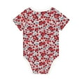 thumbnail image 2 of Daiia Red Hawthorn Printed Unisex-Baby Short Sleeve Onesies Bodysuits Baby Climbing Clothes Soft and Comfortable Romper with Expandable Shoulder Design-12 Months, 2 of 8