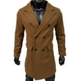 thumbnail image 6 of Zedker Winter Coats for Mens Double Breasted Trench Coat Notched Lapel Long Peacoat Classic Casual Winter Overcoat Brown XXL, 6 of 7
