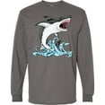 thumbnail image 3 of Inktastic Great White Shark Jumping Long Sleeve T-Shirt, 3 of 5