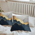 thumbnail image 7 of Waterproof Throw Pillow Covers Set of 2, 20x20 Inch Navy Blue Geometric Decorative Pillowcases Outdoor Pillow Slip Cushion Covers Set for Couch Tent Modern Abstract Luxury Golden, 7 of 7