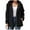 Black, variant on Lixiuxyad Casual Loose Womens Fleece Jackets Solid Zip Up Coats Long Sleeve Fuzzy Hooded Jacket Outerwear With Pockets Black