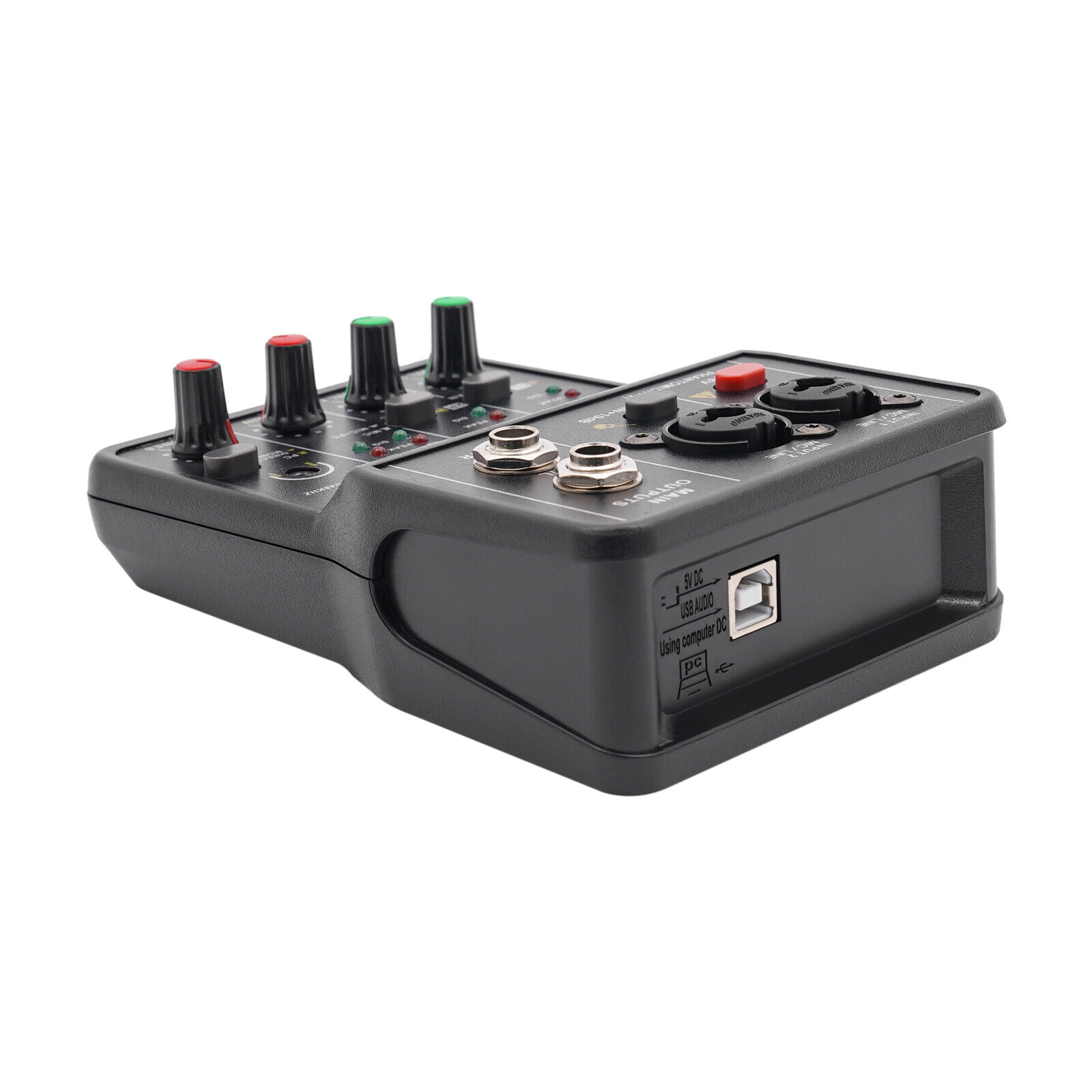2 Channel Mini Audio Mixer USB DJ Sound Mixing Console Amplifier Studio for home KTV, conferences