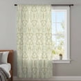 thumbnail image 4 of Retro Floral Sheer Curtains 54 Inches Long, Vintage Ethnic Tribe Abstract Art Sage Green Light Filering Curtains, Breathable Simi Curtain Privacy Drapes for Kitchen Bathroom Small Window Treatment, 4 of 9