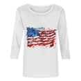 thumbnail image 4 of Dianli Summer Tops for Women Trendy Women's 3/4 Sleeve Shirts Sunflower Print Round Neck Loose Tops Comfy Soft Blouses Summer Casual Pullover 4th of July Tops Clearance, 4 of 5
