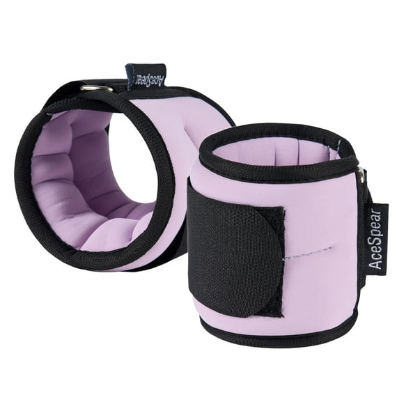 Par de pesas para tobillo AceSpear de 2 libras, ajustables, color morado