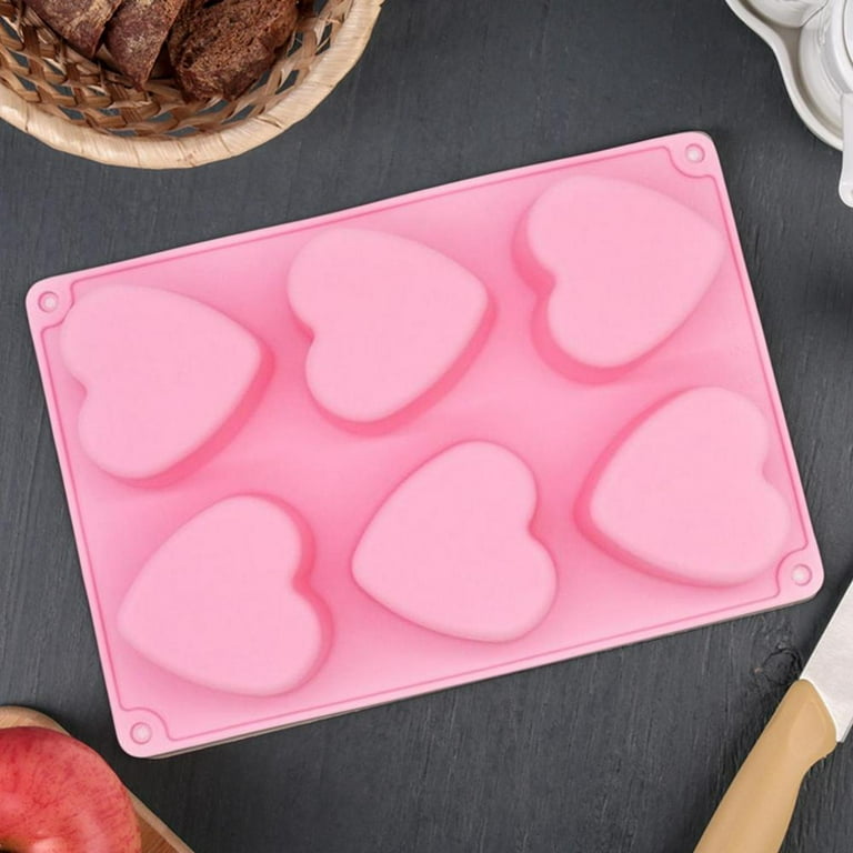 Tohuu Heart Molds for Baking Large Silicone Mould 6-Cavity Home DIY Molds  for Making Handmade Soap Chocolate Candles and Candies Cookies pleasant 