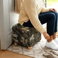 thumbnail image 5 of SCRAWLGOD Camo Forest Maple Leaf Print Square Ottoman Covers, Removable Ottoman Slipcover, Square Footstool Protector Covers Stretch Stool Cover Rectangular with Elastic Bottom, 5 of 7