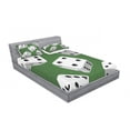 thumbnail image 3 of Modern Bedding Set with Sheet & Covers, Casino Gamble Rolling Dice Set Green Background Illustration, Printed Bedroom Decor 2 Shams, 4 Sizes, Charcoal Grey Fern Green, by Ambesonne, 3 of 3