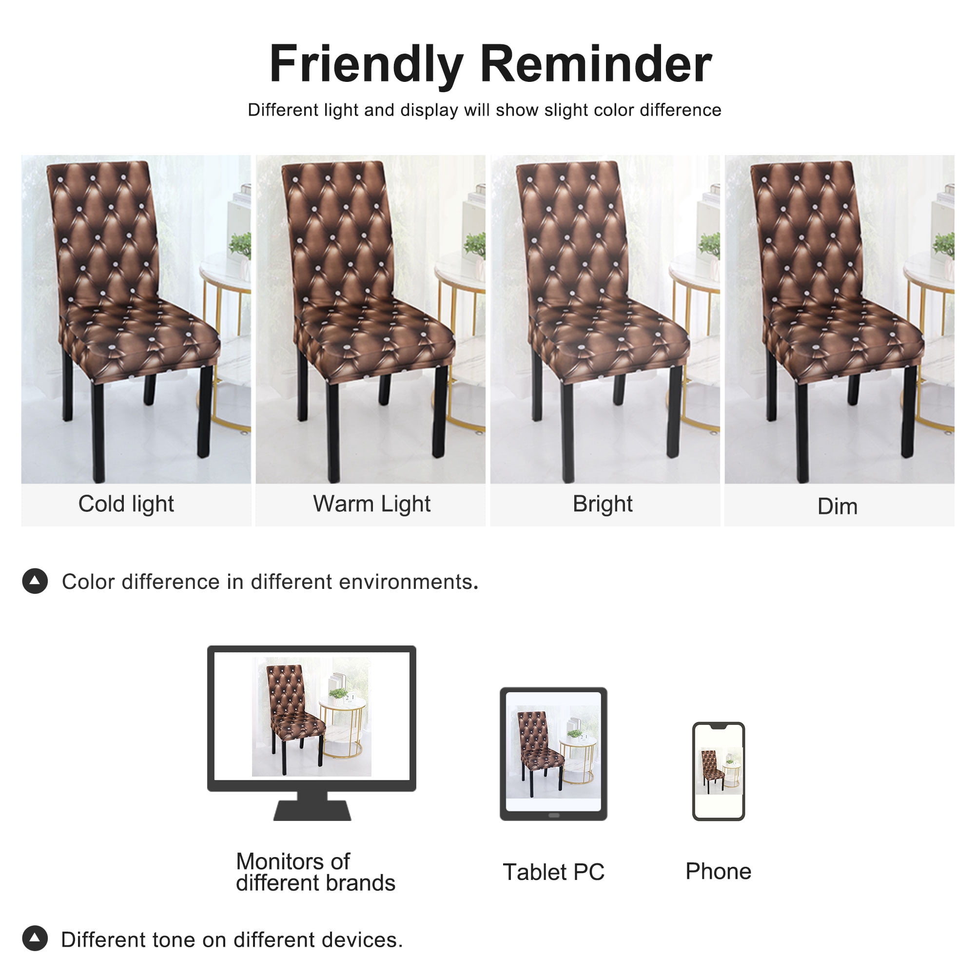 Unique Bargains Stretch Washable Chair Cover for Dining Room Slipcovers Coffee