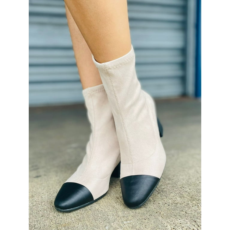 Bamboo Upscale 10 Women Sock Ankle Bootie in Ivory Walmart