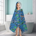 thumbnail image 6 of Blue Cartoon Dinosaurs Landscape Pattern Hooded Bath Towel，60"x35" for Ages 3 To 12 Kids, Quick Dry Lightweight Soft Microfiber Hood Beach Towel Cover Up for Kids, 6 of 7