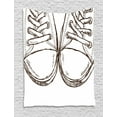 thumbnail image 1 of Doodle Tapestry, Sneakers in Hand Drawing Style Casual Footwear Teenager Urban Lifestyle Theme, Wall Hanging for Bedroom Living Room Dorm Decor, 60W X 80L Inches, Dark Brown White, by Ambesonne, 1 of 2