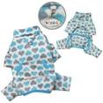 thumbnail image 2 of Blue & Gray Hearts Fleece Turtleneck Pajamas - Small, 2 of 4