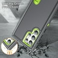 thumbnail image 6 of Samsung Galaxy S22 Ultra Shockproof Case with Built-in Metal Kickstand, Dteck 3-Layer Full Body Protection [Without Screen Protector] Rugged Heavy Duty Durable Cover Case, Gray+Green, 6 of 8