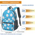 thumbnail image 3 of Baseballs and Stars Light Blue Pattern 17" School Backpacks for Teens,Waterproof Oxford Fabric,S-Shape Padded Straps for School,Travel,Hiking,Camping, 3 of 6
