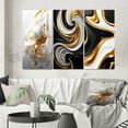 thumbnail image 1 of Designart "Delicate Blue Floral Whirling Spiral II" Abstract Spirals Wall Art Set Of 3 - Transitional Gold Gallery Wall Set For Home Decor, 1 of 6