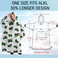 thumbnail image 4 of Oversized Wearable Blanket Hoodie,Cartoon Tractors Green White Pattern Sherpa Blanket Hoodie with Super Pockets,Super Warm Fuzzy Pullover for Women & Men, 4 of 6