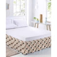 thumbnail image 2 of Ombre Brown Geometric Plaid Retro Abstract Morocco Gingham Bed Skirt Queen Size, Wrap Around Bed Skirting with Adjustable Elastic Strap, Dust Ruffle Pleated Bedskirts 16 Inch Drop for Bedroom Beds, 2 of 9