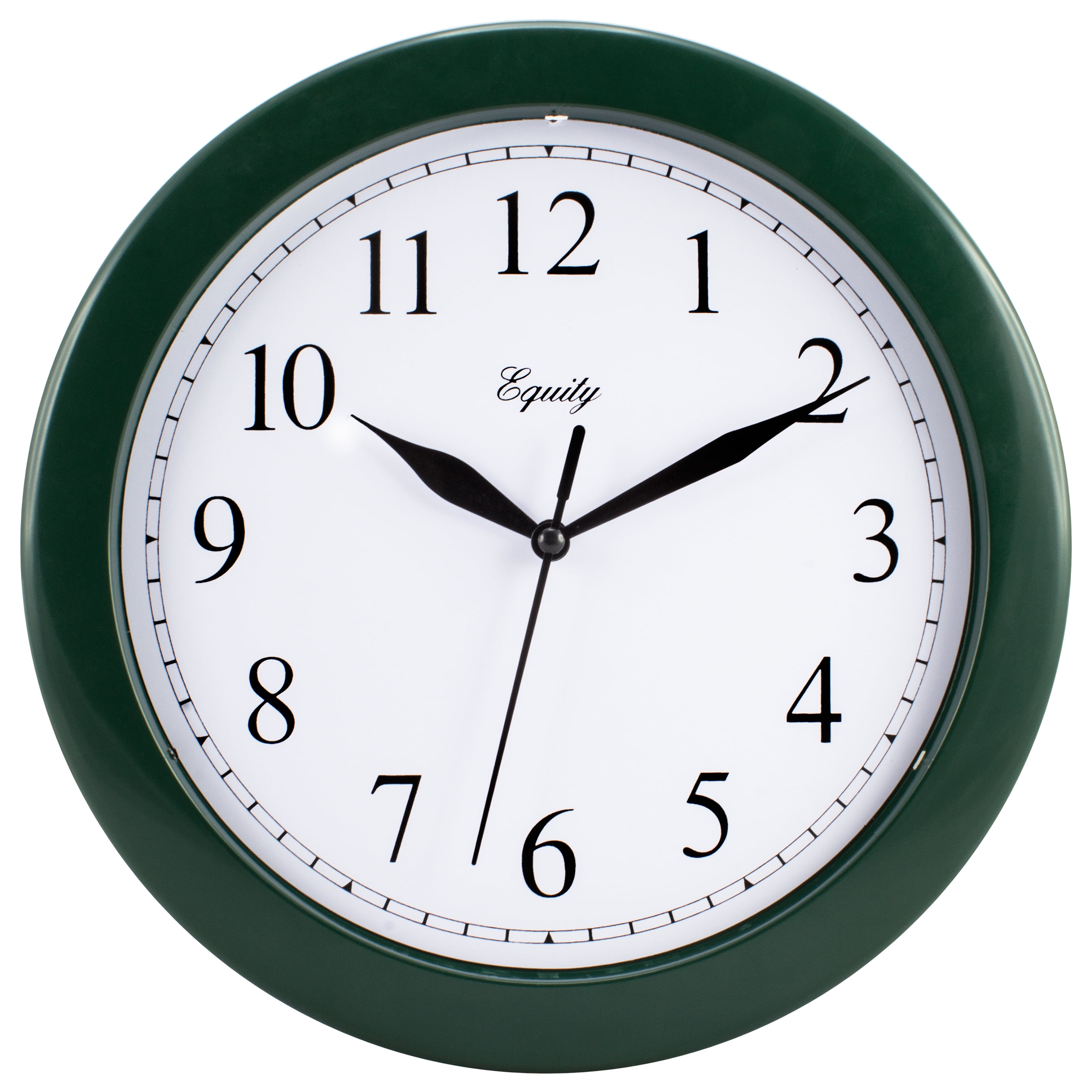 Equity by La Crosse 10' Round Quartz Traditional Green Indoor Wall Clock, 25205