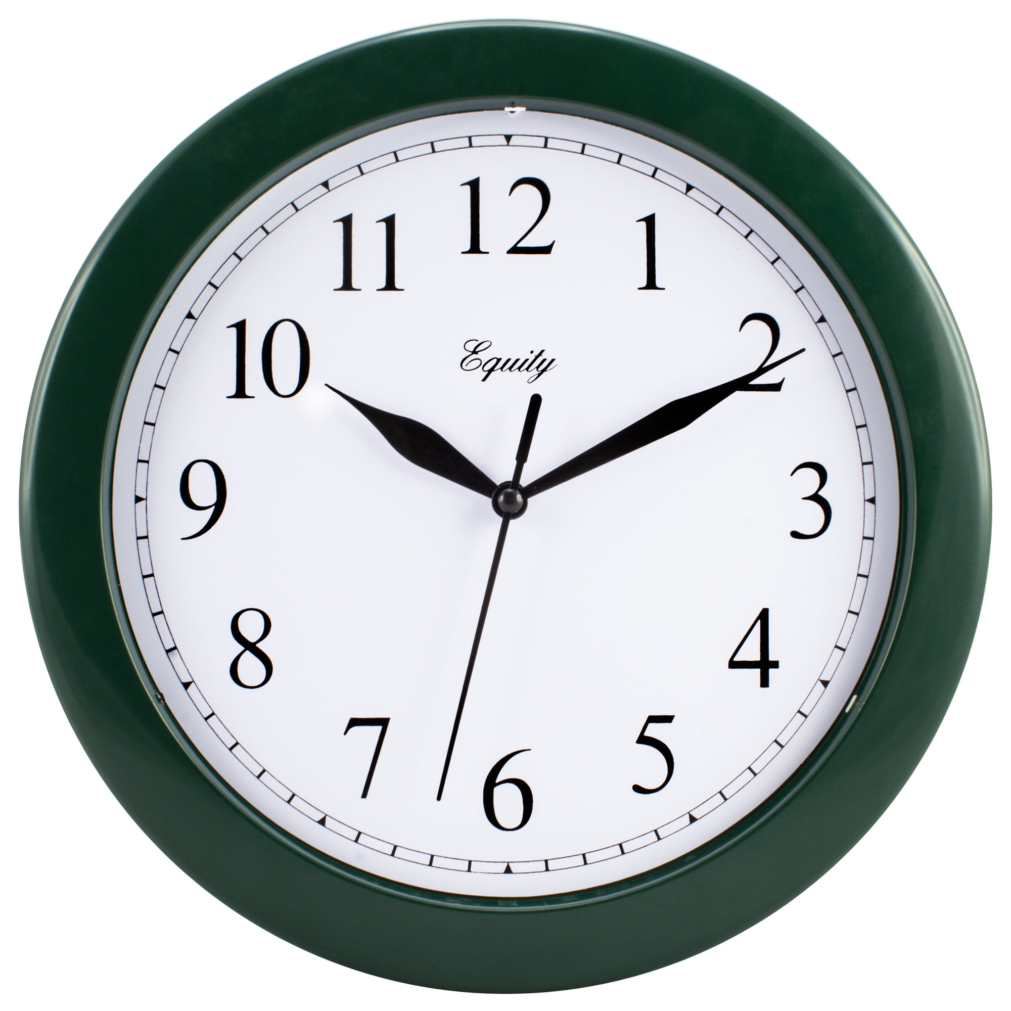 Equity 10 inch Traditional Basics Green Quartz Analog Wall Clock, 25205 image