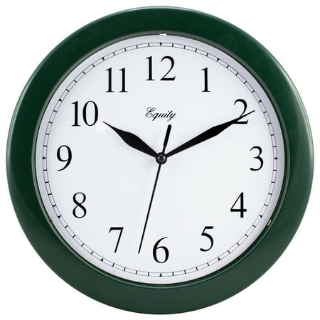 Equity 10 inch Traditional Basics Green Quartz Analog Wall Clock, 25205