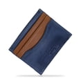 thumbnail image 4 of Tarjetero Soldi Azul- Marrón De Piel Vegana GLOWA Cartera, 4 of 8