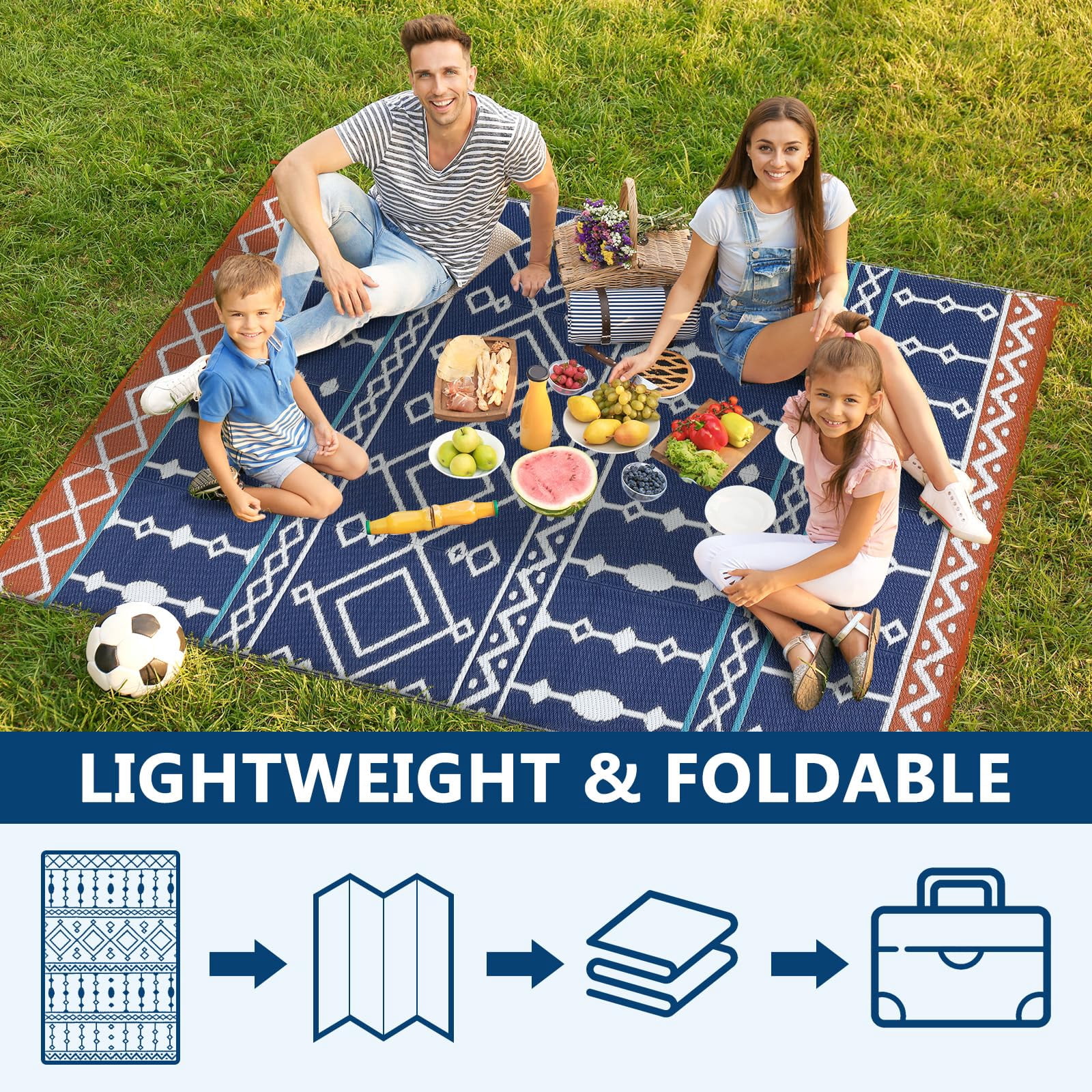 Danolapsi Waterproof Outdoor Rug,8x10ft Plastic Straw Rug for RV Camping,Large Floor Mat and Rug for Outdoors,Outside Carpet,Outside Outdoor Area Rug for Rv,Deck,Camper,Picnic
