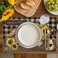 thumbnail image 4 of Yellow Sunflowers Placemats Set of 8, Western Star Brown Farmhouse Plaid Placemats for Dining Table, Place Mats for Kitchen Tabletop, Waterproof Wipeable Dining Table Mats Set, 4 of 9