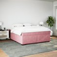 Box spring bed with mattress pink 180x200 cm velvet