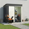 thumbnail image 6 of 5'x3' Outdoor Storage Shed, Galvanized Metal Shed with Lockable Door & Air Vent, Weather-Resistant Shed for Backyard/Patio/Garden/Lawn, Dark Gray, 6 of 8