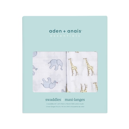 エイデンアンドアネイ エッセンシャルズ aden+anais essentials モスリン スワドル サファリ 2枚入り おくるみ ブランケット 出産準備 出産祝い ギフト