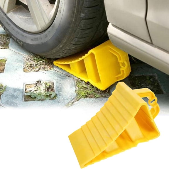Heavy Duty Wheel Chocks - Orange Non-Slip Wheels Chocks, Plastic Hard Wheel Stoppers Block for Camper Cars, RV Trailer, Trucks
