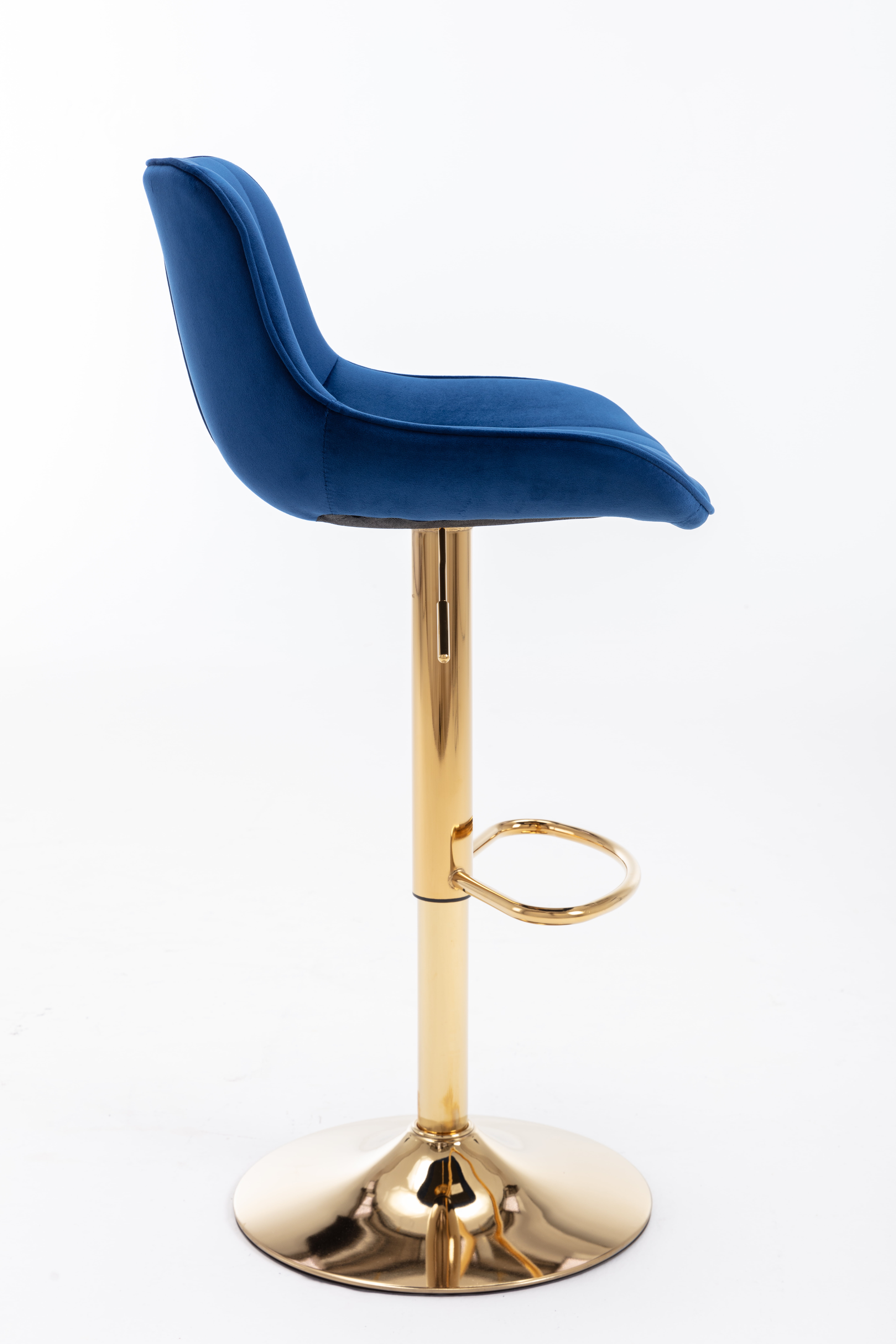 Aukfa Bar Stools Adjustable Swivel Barstool Upholstered Armless Chairs Set of 2 Kithcen Counter Stool,Navy
