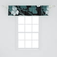 thumbnail image 2 of Nature Window Valance, Flower Silhouettes Pattern Abstract Ornament on Monochrome Back Art, Curtain Valance for Kitchen Bedroom with Rod Pocket, 54" X 18", Dark Cadet Blue and Grey, by Ambesonne, 2 of 2