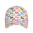 thumbnail image 2 of Daiia Colorful Rabbit print Baseball Cap Men Women Golf Dad Hat Adjustable Original Classic Low Profile Hat Unconstructed Plain Cap, 2 of 9