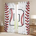thumbnail image 2 of Manfei Monogrammed D Theme Blackout Curtains Set of 2 (52x84 Each),Baseball Gamer Window Curtains,Ball Sport Game Curtains and Drapes For Boy Teens,Ultra Soft Bedroom Decor, 2 of 6