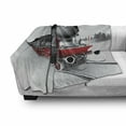 thumbnail image 3 of Steam Engine Soft Flannel Fleece Blanket, Locomotive Red Black Train on Steel Railway Track Travel Adventure Graphic Print, Cozy Plush for Indoor and Outdoor Use, 70" x 90", Red Grey, by Ambesonne, 3 of 6
