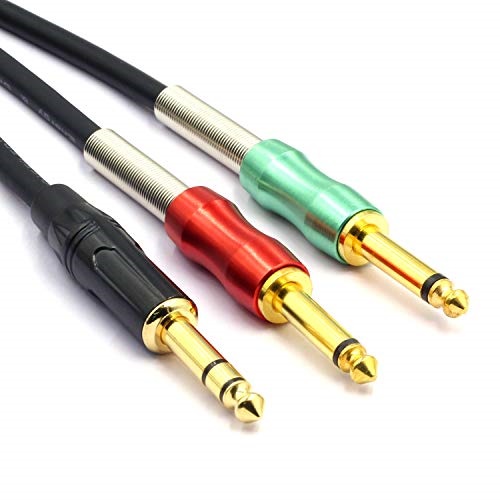 Free Shipping USA Seller 2 x 6.35mm 1//4/" Stereo Gold Mono Plug with Spring