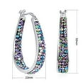 thumbnail image 2 of Crystal Hoop Earrings - Silver Plated Inside Out Oval Shape Hoop Multiple Color Earrings for Women, 1.2 Inch, 2 of 3