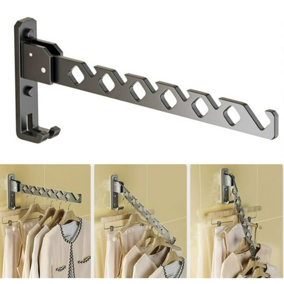 Foldable clothes hanger wall mounted clothes drying rod clothes hanger balcony
